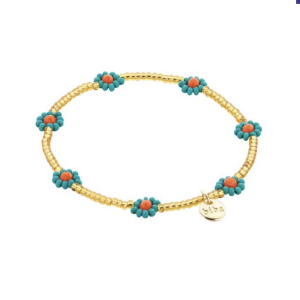 54546Mix04 Armband Flowers Summer Turquoise 54546Mix04 Armband Flowers Summer Turquoise